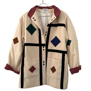 Vintage International Scene Wool Jacket EUC